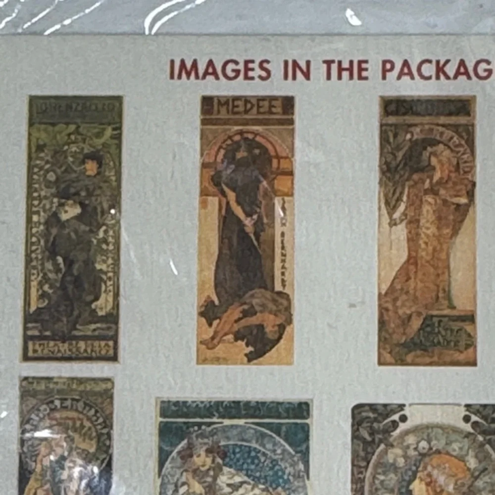 Vintage Alphonse Mucha Art Museum Fine Art Nouveau Gift Tags 2002 Set